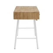 Linon Carter Wood and Metal Three Drawer Desk in White