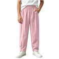 thumbnail image 2 of Bixock Toddler Boys Sweatpants Elastic Waist Jogger Pants Kids Trousers Print Side Pocket Loose Breathable Outdoor Hiking Casual Daily Activity Wear Size 9-10Years, 2 of 6