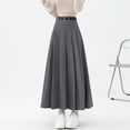 thumbnail image 4 of Women's High Waist Long Skirt A-Line AnkleLength Pleated Maxi Skirt Fall Winter Classic Formal Elegant Office Work Skirt, 4 of 6