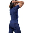 thumbnail image 5 of Active Men's Compression Short Sleeve Athletic T-Shirt with Moisture-Wicking Stretch Fabric for Training and Workouts - Medium, Navy, 5 of 6
