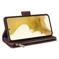 thumbnail image 6 of Allytech 2 in 1 Wallet Case for Samsung Galaxy S23 Plus, Luxury PU Leather Zipper Wallet Kickstand Cover with Card Slots & Lanyard & Photo Pocket, Magnetic Buttons Buckle Shockproof Case - Coffee, 6 of 8