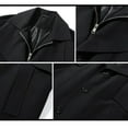 thumbnail image 4 of successthop Trench Coat Men Long Sleeve Lapel Overcoat with Pockets Knee Length Button Down Zipper Solid Stylish Outwear, 4 of 5
