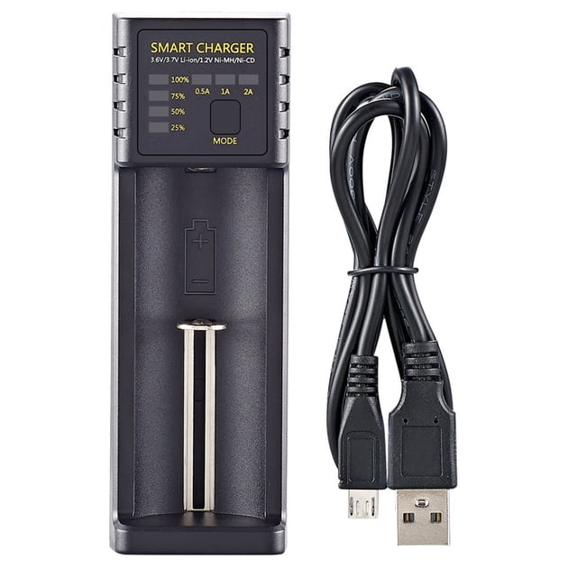 Cargador de batería Adaptador de carga de celda de ranura única inteligente USB 18650 Cargador de batería recargable de litio Scienceny EL001992-00B