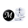thumbnail image 2 of Hyasfey 1 Pair Men Cufflinks Letter Pattern Electroplating Smooth Surface Exquisite Craftsmanship Fashion Item Decorate Alloy Men Fashion A-Z Single Alphabet Cufflinks Custom Accessory, 2 of 8