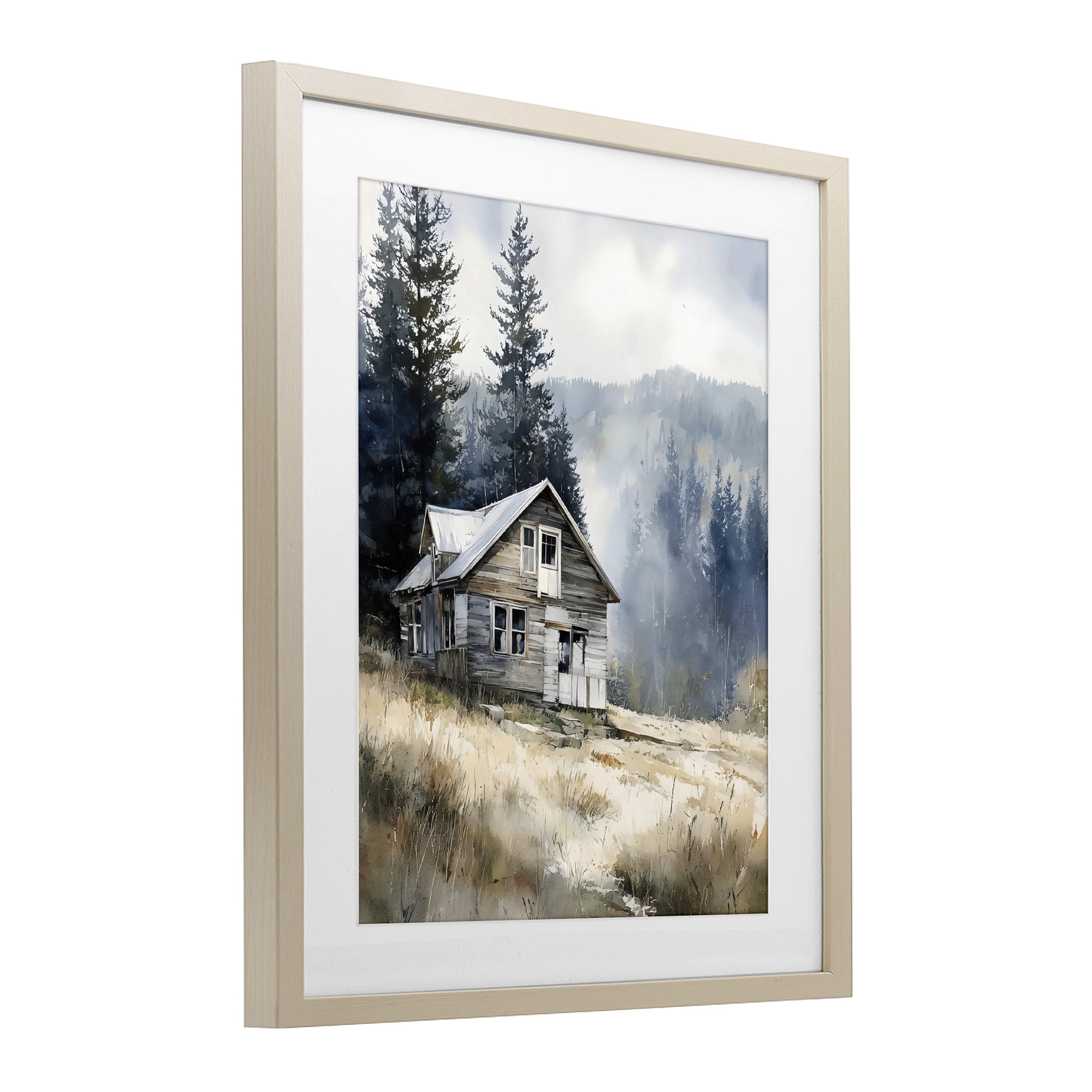 Stupell Industries Old Mountain House Birch Framed Print Under Glass, design by Franklyn Gregory