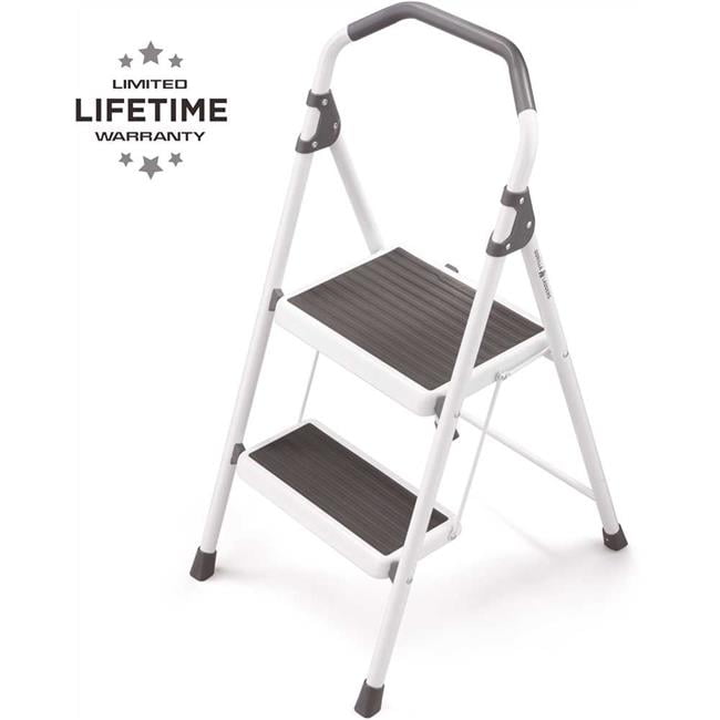 Foldable Three Step Stool Ladder 225 Lbs Load Capacity Lightweight Steel Gorilla 