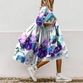 thumbnail image 1 of Women Floral Print A-Line Dress Summer Fashion O Neck Loose Office Party Dresses Casual Half Sleeved Boho Beach Dress VestidosM Gao Jinjia LED, 1 of 2