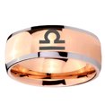 thumbnail image 2 of Tungsten Libra Horoscope 8mm Shinny Rose Gold Two Tone Dome Men Ring, 2 of 2