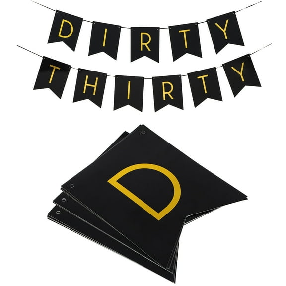 Amosfun Black Birthday Banner Party Supply with Easy Hanging Installation