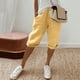 thumbnail image 3 of MKLEKYY Pantalones Cortos Para Mujer, Moda Femenina, Lisos, Con Bolsillos Grandes, Elásticos, Casuales, Capris Con Bolsillos, 3 of 4