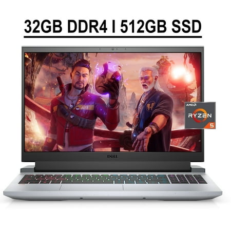 Dell G15 Ryzen Edition Gaming 15 Laptop 15.6" FHD 120Hz Anti-glare Display AMD Hexa-Core Ryzen 5 5600H 32GB DDR4 512GB SSD GeFore RTX 3050 4GB Backlit Keyboard HDMI USB-C WIFI6 Win10 Grey