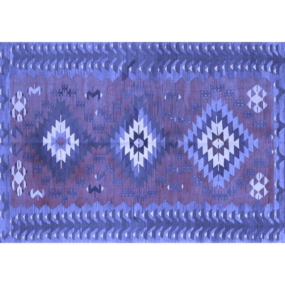 Ahgly Company Indoor Rectangle Oriental Blue Traditional Area Rugs, 3' x 5'