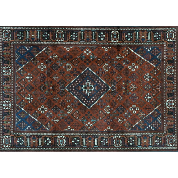 Ahgly Company Indoor Rectangle Persian Light Blue Traditional Area Rugs, 8' x 12'