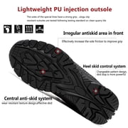 ulogu Waterproof Steel Toe Shoes for Men Lightweight Non-Slip Sneakers Puncture Proof Shoes (Men Size 7.5, Black)