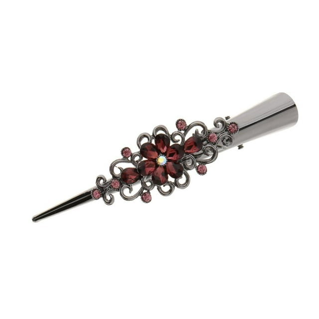 Pinzas para el Pelo Macarena Duckbill Rhinestone Hair Clip Marrón