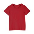 thumbnail image 2 of Spazoro Kids Girls T-Shirts Tee, Crew Neck Basic Short Sleeve Summer Love Printed Casual Tops for Child Girls Red Size 5 T, 2 of 4
