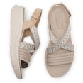 thumbnail image 4 of Sandalias con tiras cruzadas para mujer Sandalias de playa de verano Sandalias planas para vacaciones de fiesta, 4 of 9
