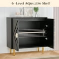 thumbnail image 5 of Tolead Modern Accent Diamond Cabinet, Accent Sideboard Storage Cabinet for Bedroom, Living Room, Kitchen, Hallway, Black, 5 of 8