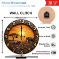 thumbnail image 3 of African Sunset Elephant Wall Clock 10-Inch Silent Wooden Wall Clock, Battery Operated (AA Batteries Not Included), Artistic Home Decor, 3 of 7