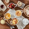 thumbnail image 4 of Lareina Mini Cocotte - 12oz Ceramic Casserole Dishes - Kitchen Casserole Sets With Handles And Lid - Small Baking Ramekins - Oven, Microwave & Dishwasher Safe - Set of 4 - White, 4 of 9