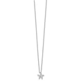 thumbnail image 2 of 925 Sterling Silver Cable Themed Necklace Chain White Ice 18 Inch Diamond Starfish Slide Pendant with 2 Extender 12.45 mm, 2 of 7