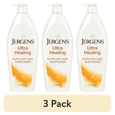 (3 pack) Jergens Ultra Healing Hand and Body Lotion, Dry Skin Moisturizer, Vitamins C, E, B5, 21 oz
