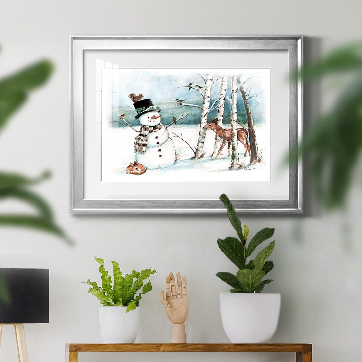 Snow Friends Premium Framed Print - Ready to Hang