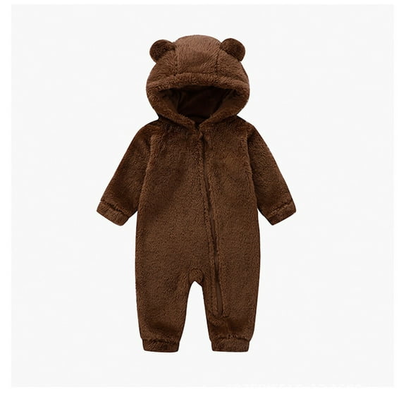 Onesie Kids Brown Onesie Kids Long Sleeve Zipper Hooded Romper Girls Cartoon Bear Jumpsuit Baby Snow Suit Toddler Onesies 12-18 Months
