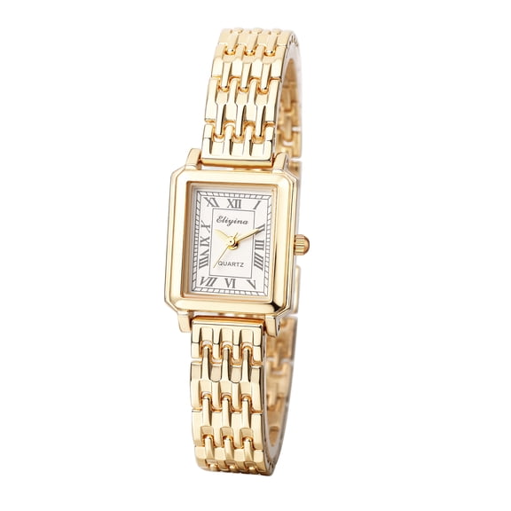 Avaner Women's Analog Quartz Square Watch: Detachable Stainless Steel Strap Roman Numeral Dial Wristwatch - Suitable for All Seasons