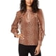 thumbnail image 1 of Rachel Zoe Blusa de seda con estampado de leopardo para mujer, Marrón, 2, 1 of 1