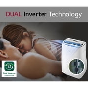 LG New 14,000 BTU 450 Sq Ft Smart Wi-Fi Enabled Dual Inverter Portable Air Conditioner, White