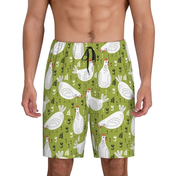 Fotbe Lovely Chickens Pantalones Cortos de Pijama para Hombre, Ropa de Dormir, Pantalones de Pijama Cortos para Hombre-3X-Large
