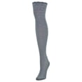 thumbnail image 3 of MeMoi Fine Crosshatch Cotton Blend Over The Knee Socks - Womens - Female, One Size, Brown Heather, 3 of 3