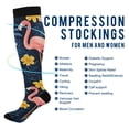 thumbnail image 2 of FORMRS Womens Knee High Socks Casual Long Thick Travel Daily Wear, 1 Pair, Floral Flamingo, 2 of 6