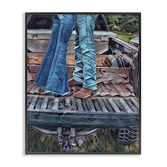 Truck Bed Kisses Black Framed Giclee Art, design by Jesse Keith