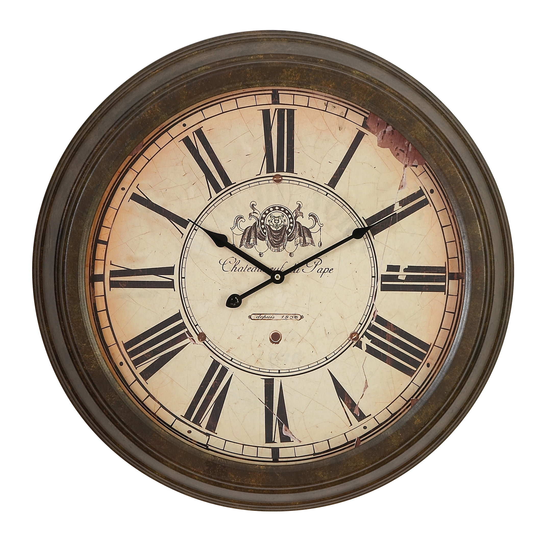DecMode Traditional 23 Inch French Inspired Iron Wall Clock Walmart decmode-traditional-23-inch-french-inspired-iron-wall-clock-walmart