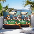 thumbnail image 4 of Abstract Animal Outdoor Pillow Covers Pack of 2 Dog In The Room Poker Games Waterproof Throw Pillow Covers Decorative Cushion Cases for Patio Garden Tent Balcony Couch 18x18 inch, 4 of 8