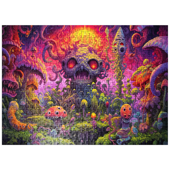 MyPuzzle - Surreal Fantasy Mushroom World - Premium 500 Piece Jigsaw Puzzle for Adults