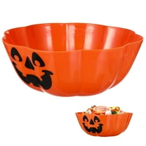 PartyKindom 1 Pc Decorative Pumpkin Bowl Orange PP for Family Gatherings