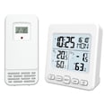 thumbnail image 1 of Dual Channel Indoor Outdoor Thermometer Hygrometer with Max/Min Records, Backlight, 9-Language Display, Time/Calendar & Alert Clocks – Ideal for Home, Office, Greenhouse – White (5043-0, Batteries, 1 of 6