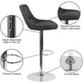 thumbnail image 4 of Home Square 3 Piece Fabric Gas Lift Adjustable Swivel Bar Stool Set in Dark Gray, 4 of 11