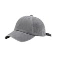 thumbnail image 1 of Cotton Baseball Cap Solid Color Dome Replacement Breathable Easy Matching Outdoor Adjustable Sunproof Hat Headgear Light Grey, 1 of 9