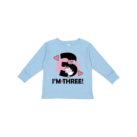 Inktastic 3rd Birthday 3 Year Old Girl Unicorn Girls Long Sleeve Toddler T-Shirt