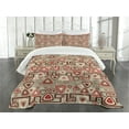 thumbnail image 3 of Ambesonne Geometric Quilted Bedspread Set 3 Pcs, Rounded Triangles Art, Queen Size, Multicolor, 3 of 5