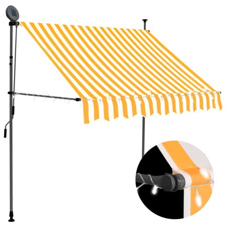 Anself Manual Retractable Awning with 78.7  White and Orange