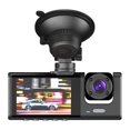 thumbnail image 2 of Grabadora de video de conducción de 3 lentes HD 1080p video de la parte delantera y trasera del automóvil al mismo tiempo en varios idiomas, 2 of 2