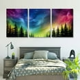 thumbnail image 5 of Shadudu Stars Colorful Lights Trees Canvas Wall Art Set of 3 | Living Room Bedroom Office Decor 12"x16"x3pcs, 5 of 6