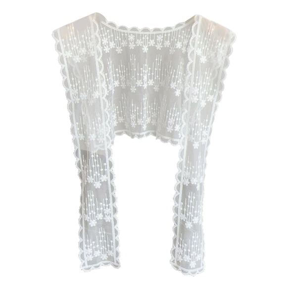 Korean Styles Neck Scarve Elegant Flower Lace Woman's Shawl Wrap Shoulder Faux Collar Capes Multifunctional Waist Belt