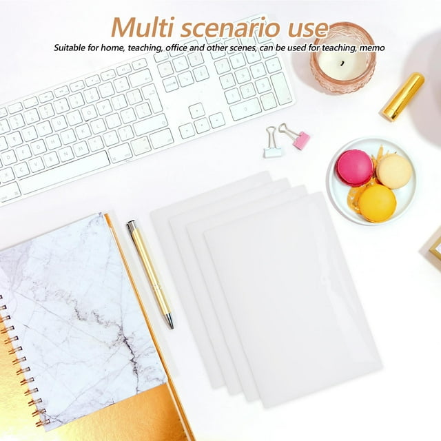 SHOWERORO 4Pcs Mini Whiteboard Dry Erase Sticker Frameless Design for Families and Students