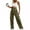 Army Green, variant on cFmduc Women's High Waisted Cargo Pants Travel Y2K Streetwear Baggy Stretchy Pants with 6 Pockets Drawstring Ankle Cuffs